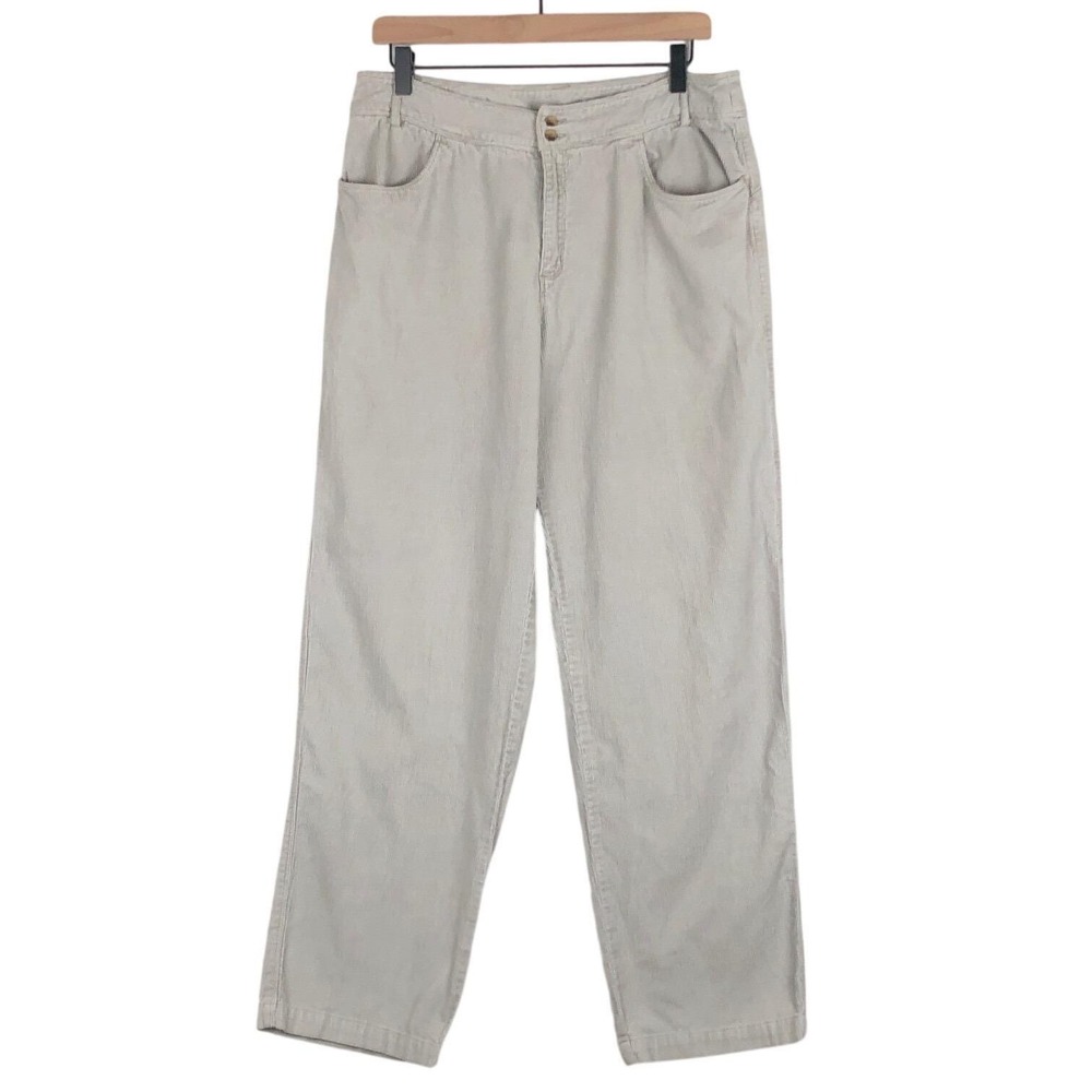 VTG Allegheny Trail Corduroy Pants Women's 12‎ (31x30) Gray Cotton Straight Leg